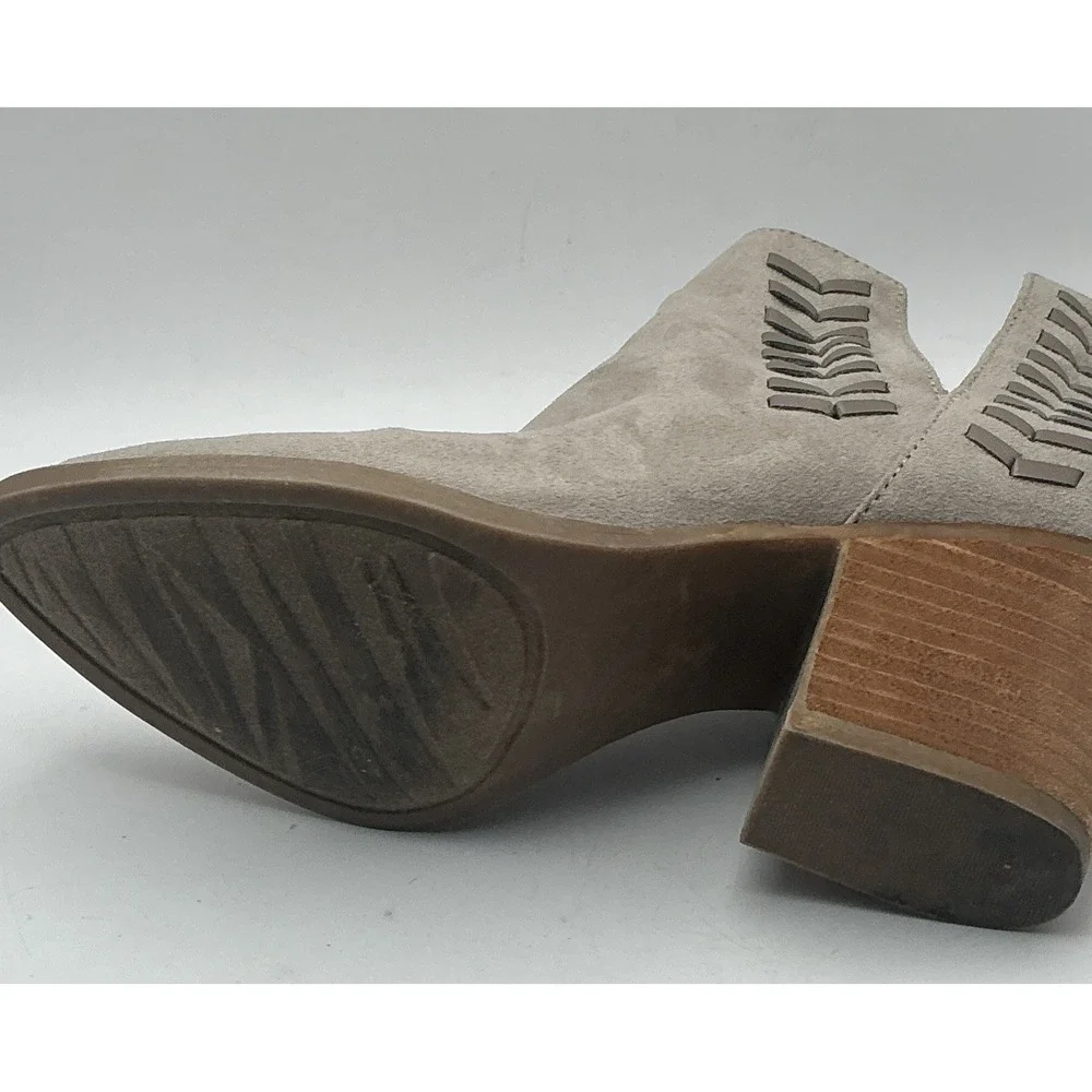 Carlos by Carlos Santana Whitely Ankle Boots 5M Light Doe Faux Suede Whipstitch